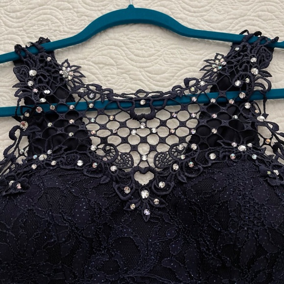 Jodi Kristopher Midnight Blue Evening Dress Size 1 - Picture 7 of 16